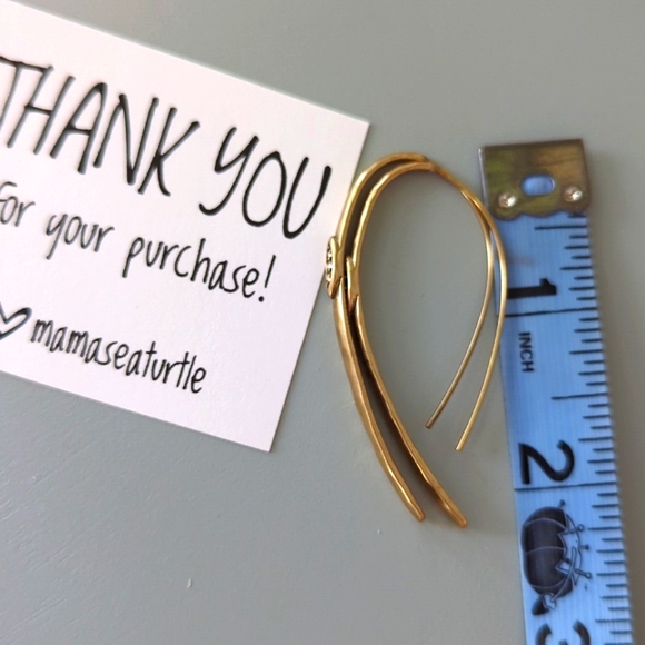 Silpada brass/gold colored and cz earrings - Picture 5 of 6